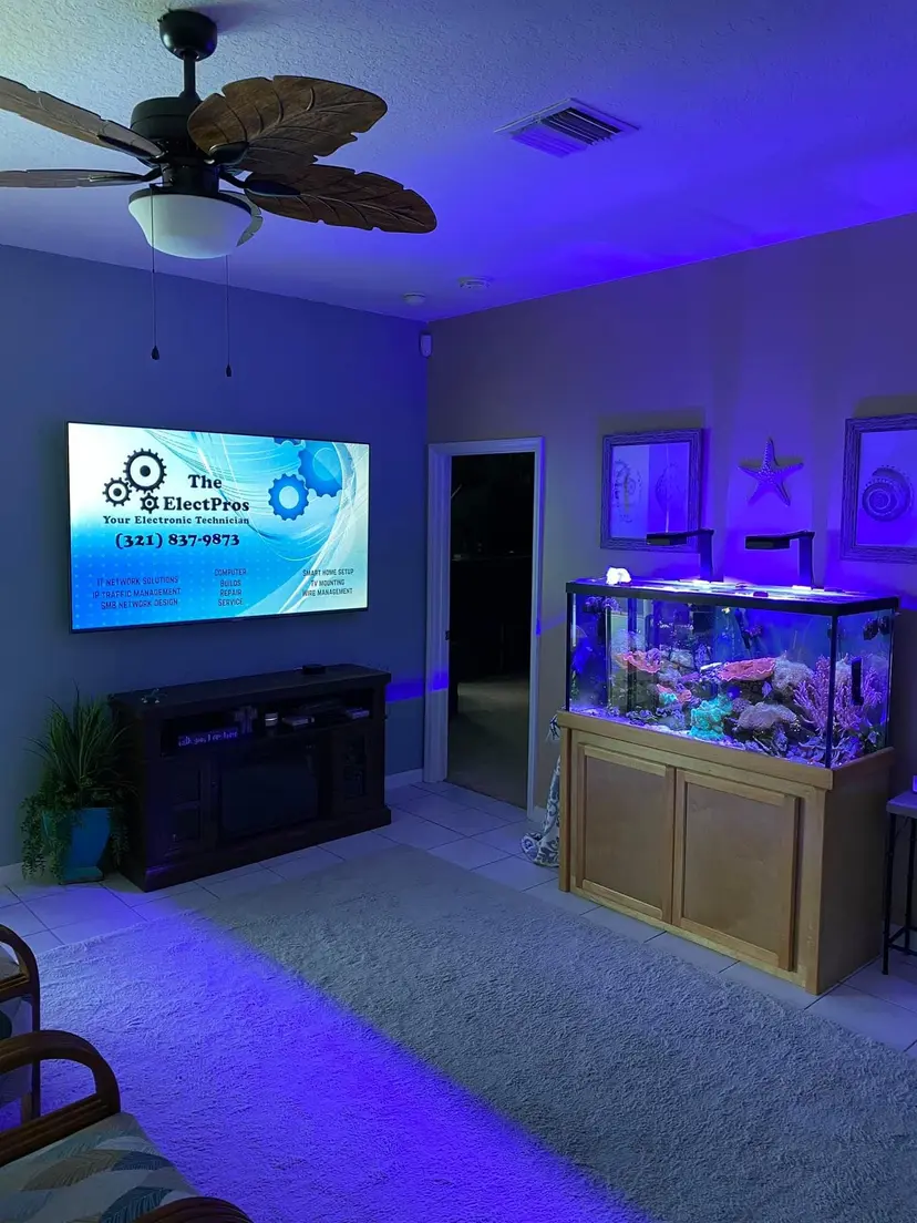 Smart TV setup with Wi-Fi connection and streaming app configuration