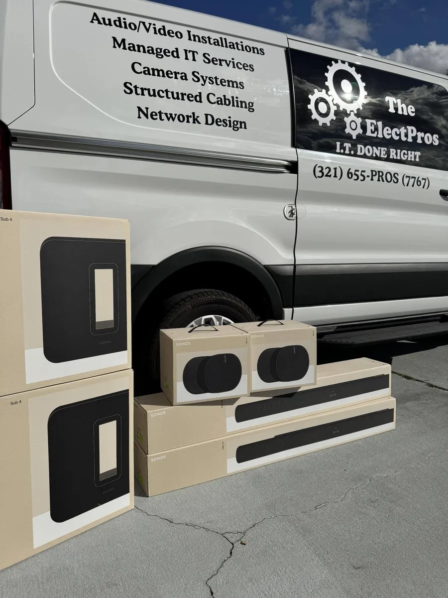 Sonos Amp and in-wall speaker wiring in Titusville FL