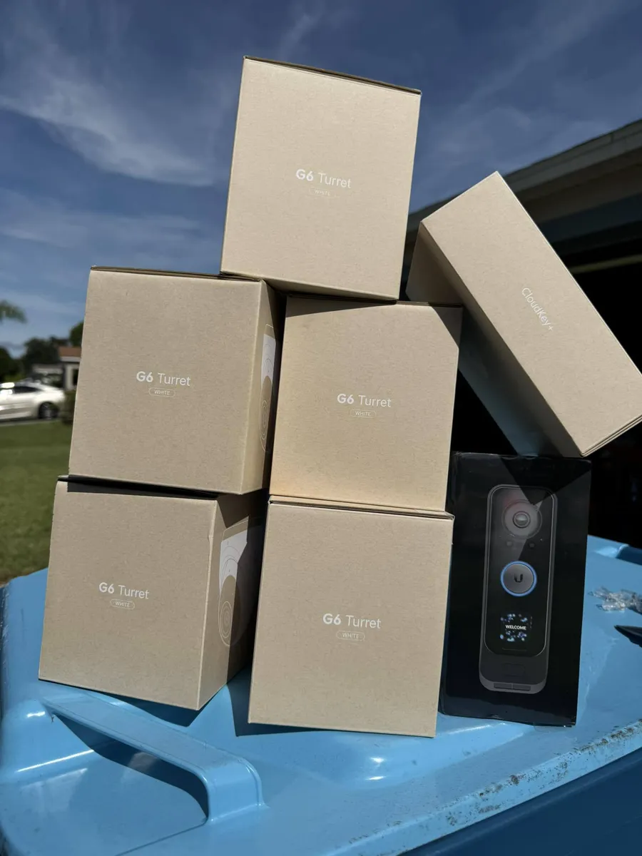 Unifi turret camera installed under eave in Melbourne FL