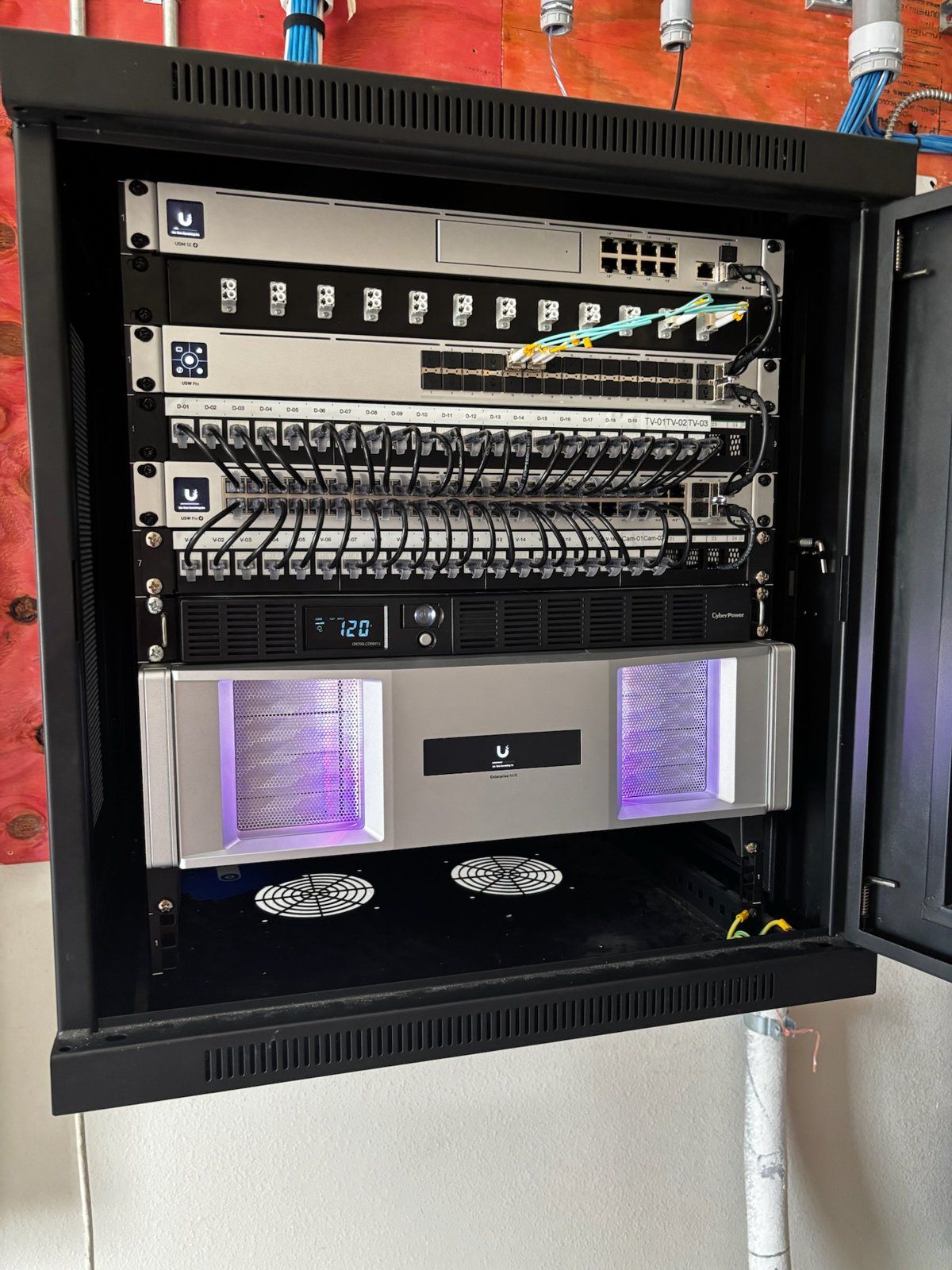 Structured wiring and home network installation for a new construction home in Viera, Brevard County