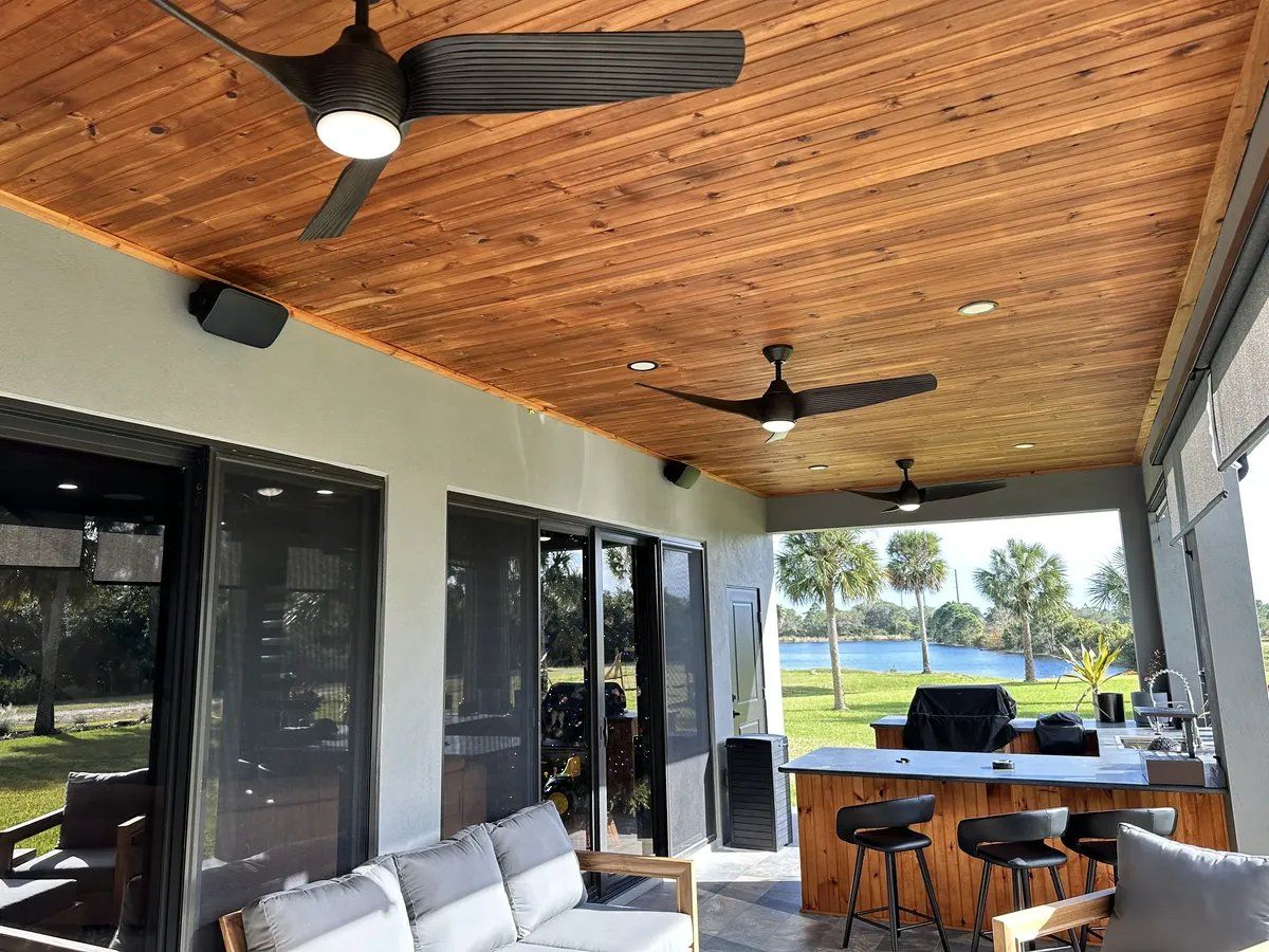 Professionally installed home audio speakers in a Brevard County, Florida home